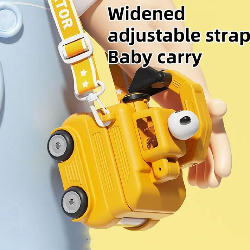 17oz Cute Animal Excavator Water Bottle with Straw and Adjustable Straps for Kids,2025 Cartoon Car Water Cup Travel Mug for Toddlers, Vacuum Leak Proof Portable Digger Bottle Gifts for Boys Girls - Image 3